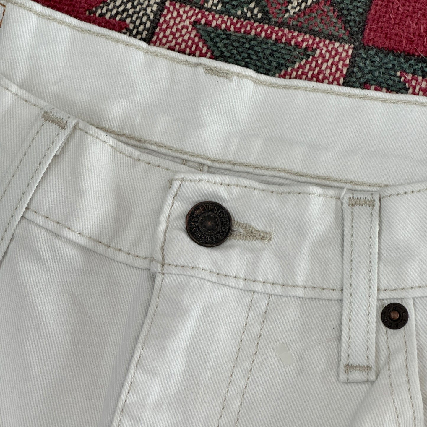 Levi's 569 White Jeans Short