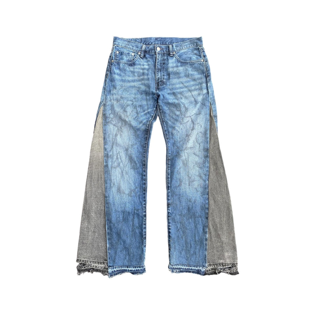 Levi's Custom Reworked Flare Panel Jeans by Archive.Grn
