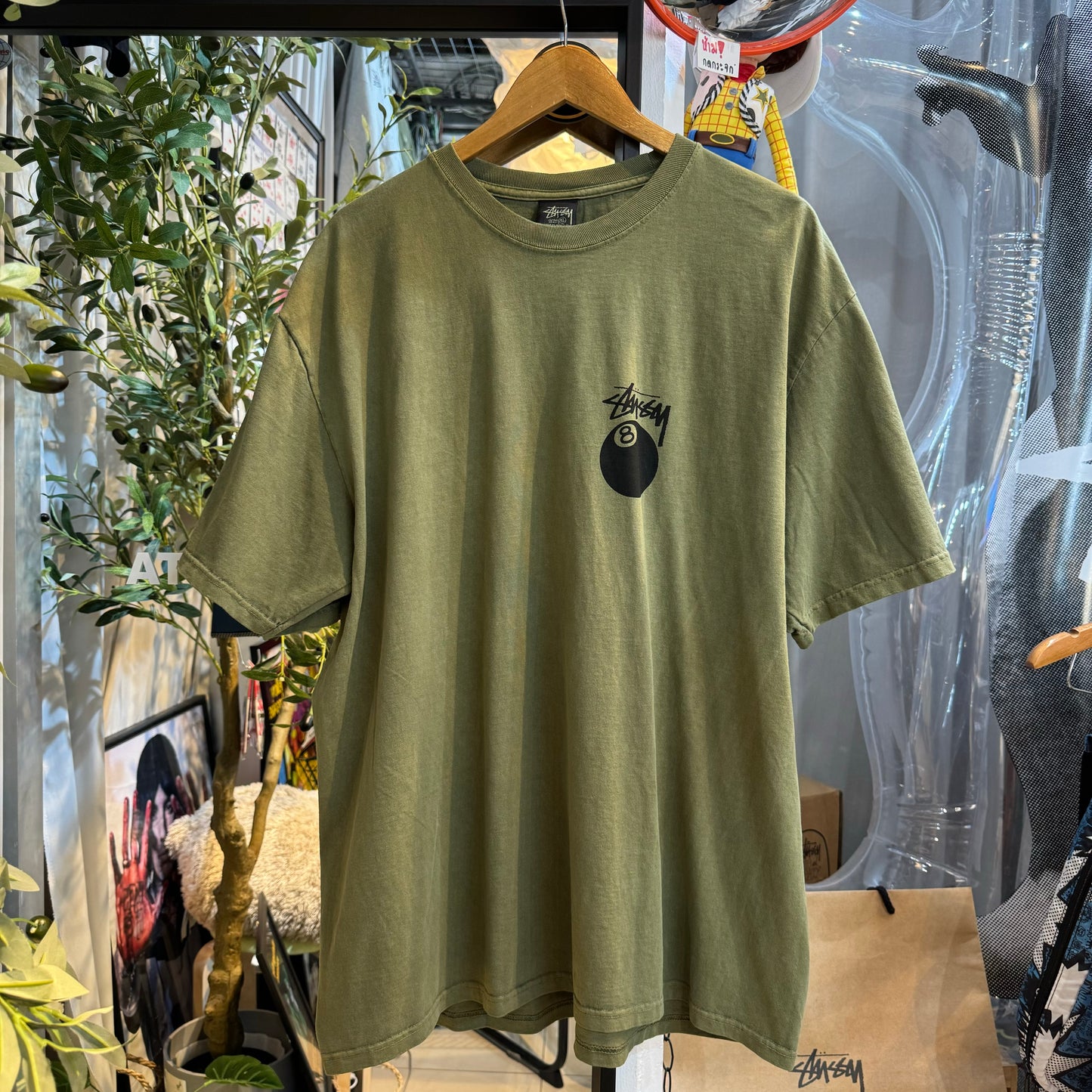 Stussy 8 ball Pigment Dyed Olive Pigment Dyed T-shirt