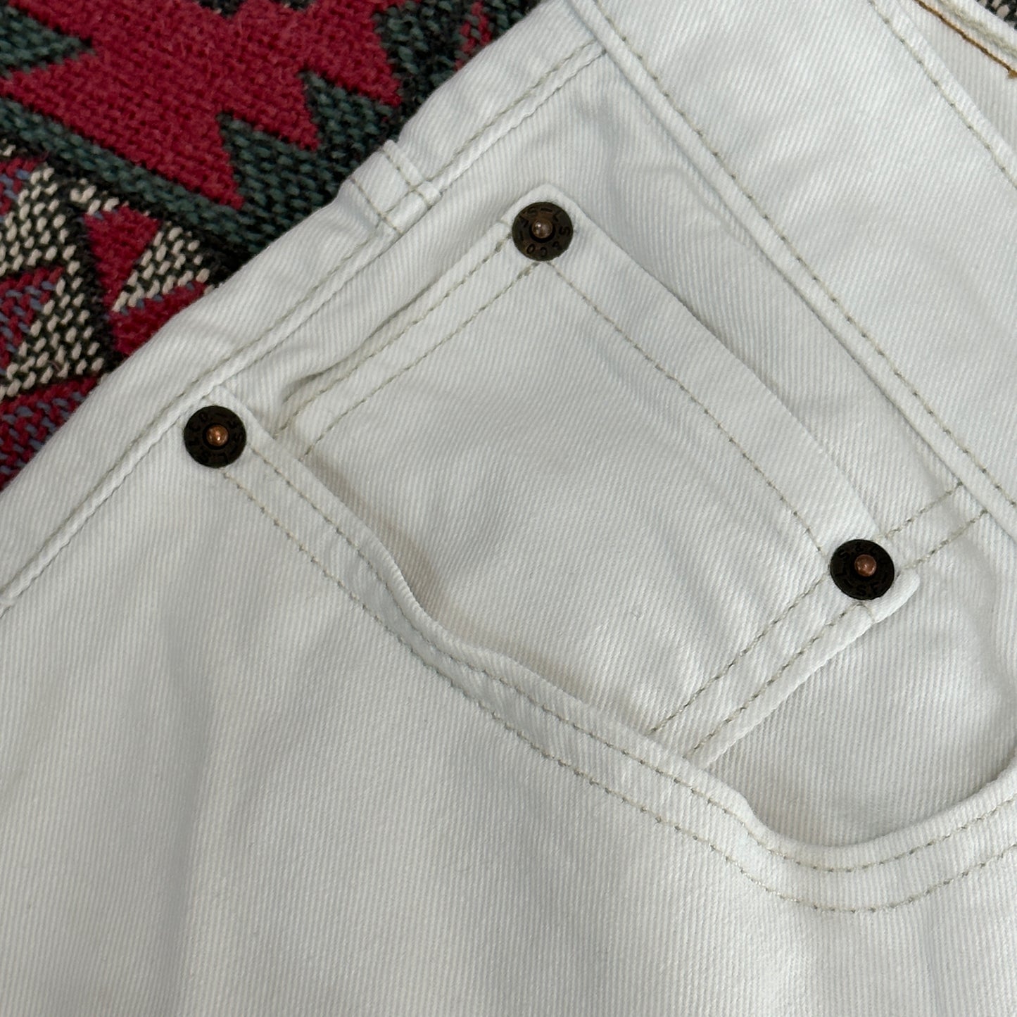 Levi's 569 White Jeans Short