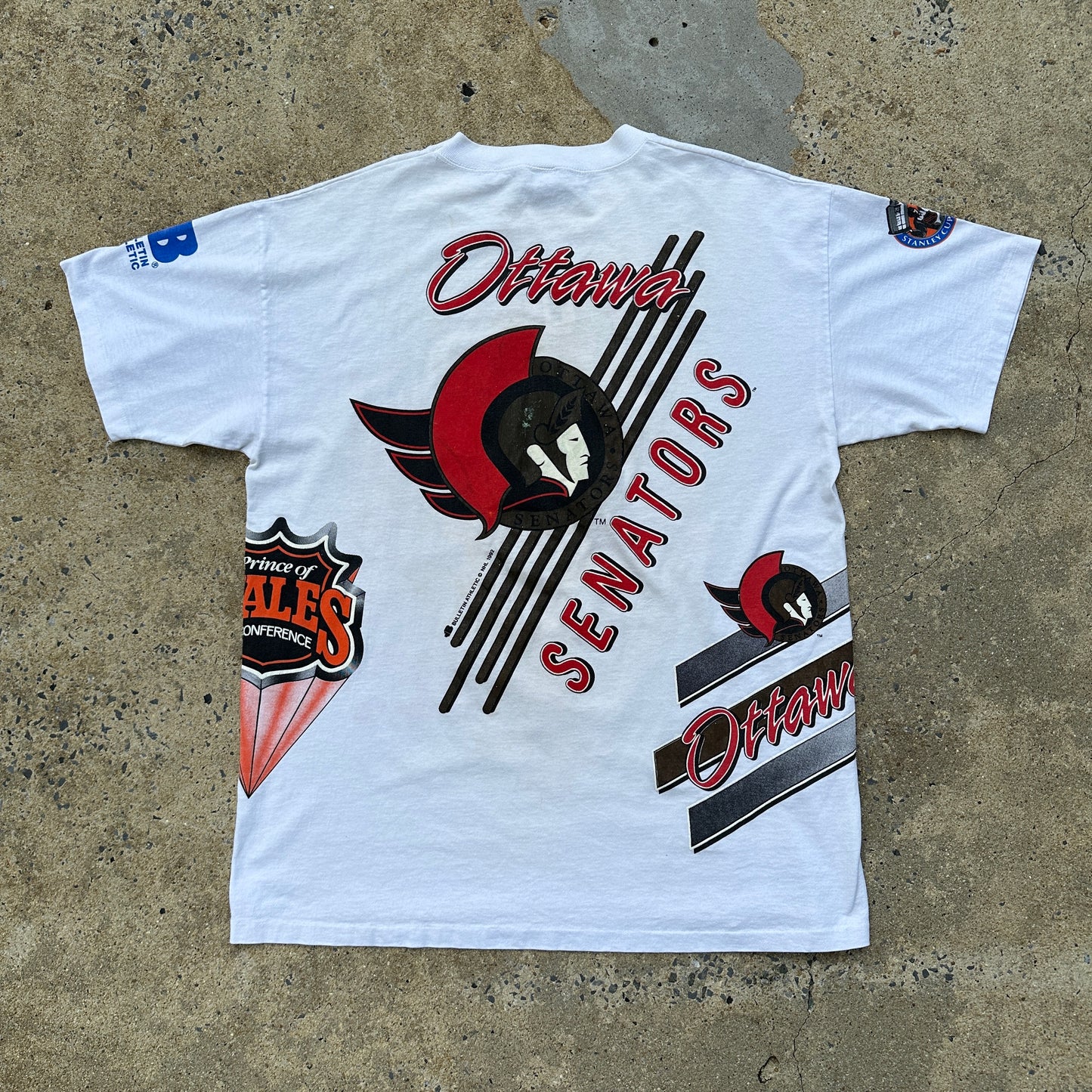 Vintage Ottawa Senators NHL 1992 AOP T-shirt