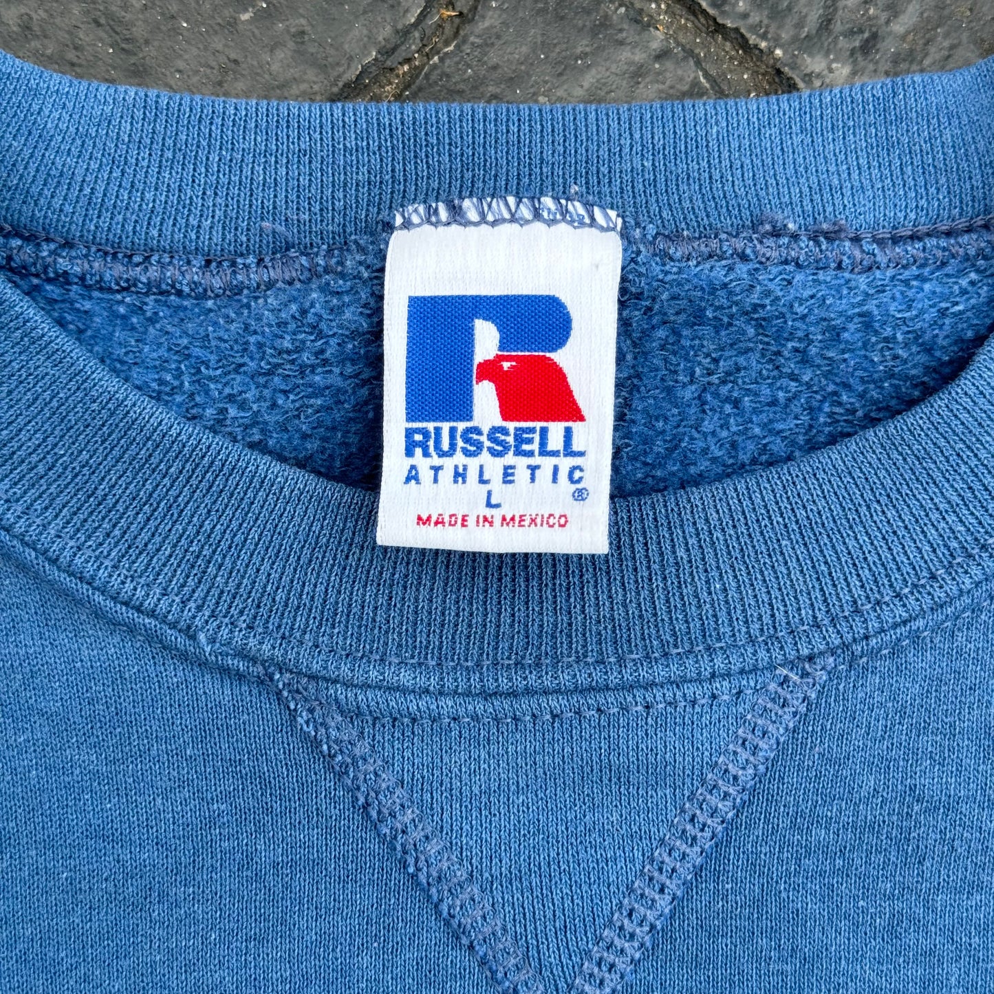 Vintage Russell Athletic 90's Steal Blue Crewneck