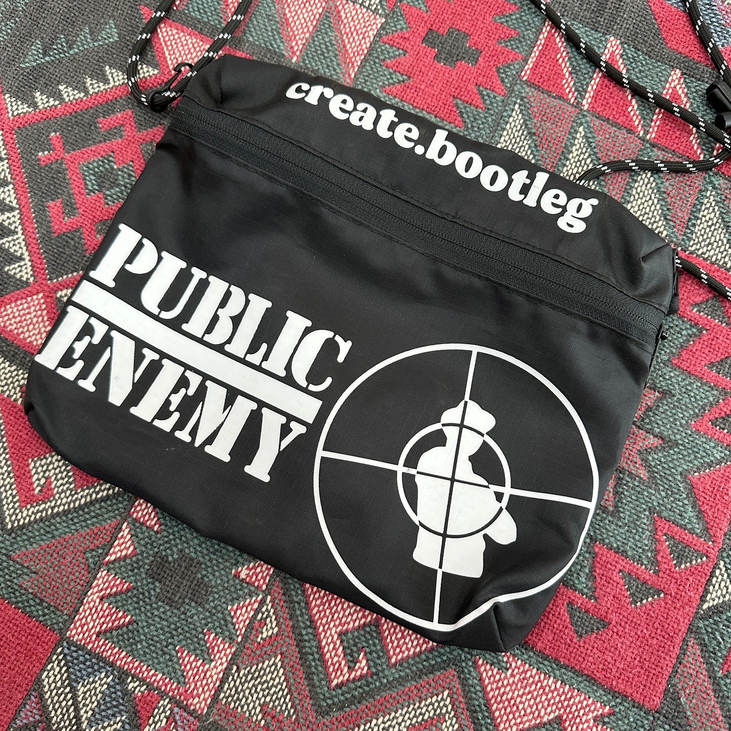 Create Bootleg x Public Enemy Crossbody Nylon Ripstop bag