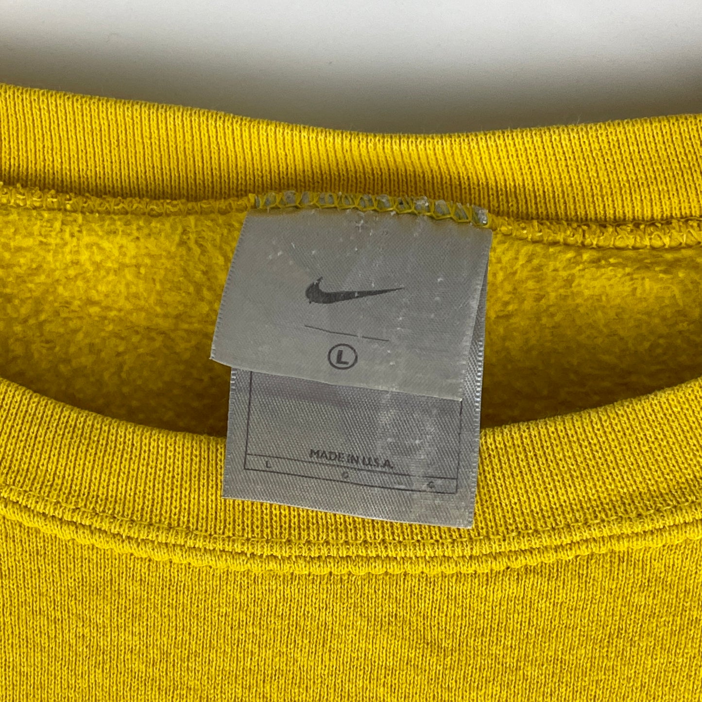 Vintage Nike Miniswoosh embroidered 00's Y2K Yellow Mustard Crewneck