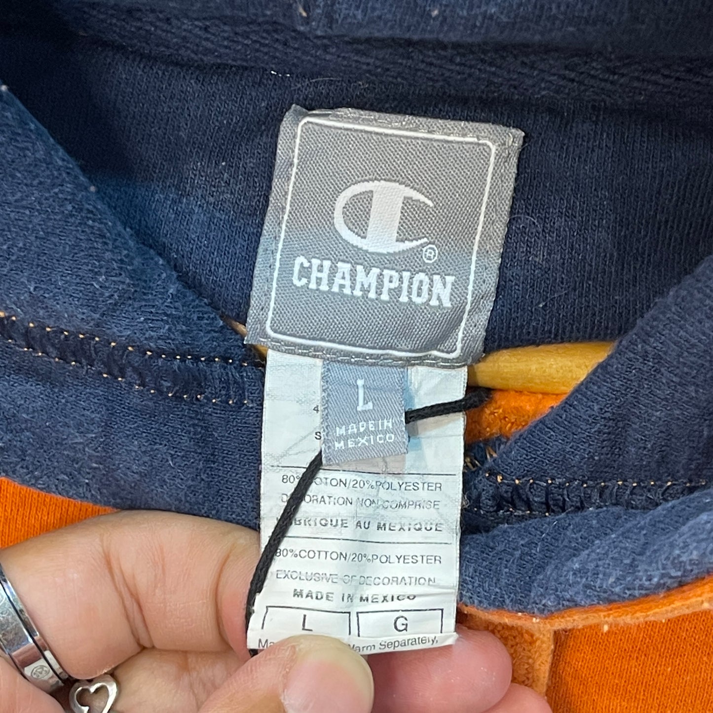 Vintage Champion Minilogo 00's Orange Pullover