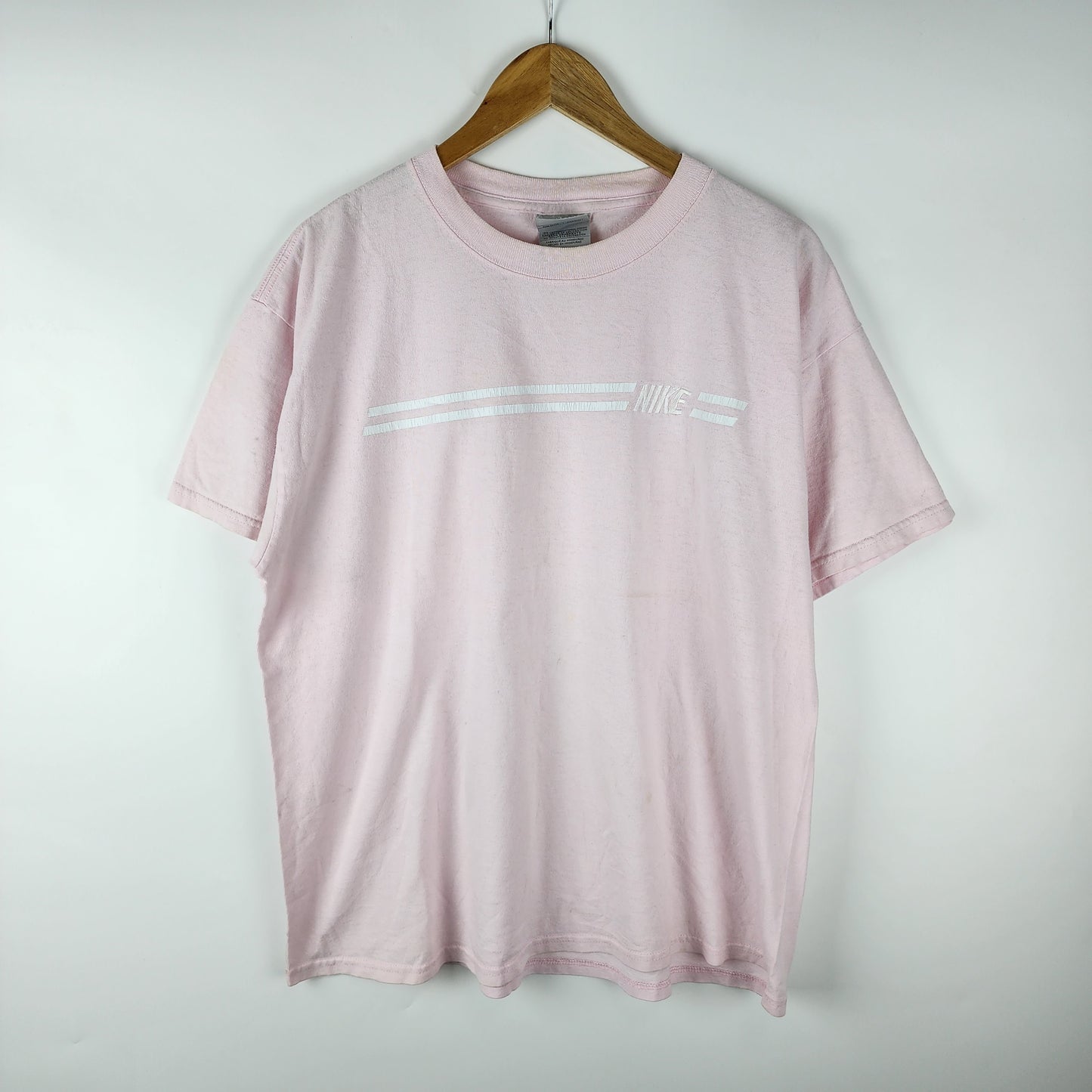 Vintage Nike Spellouts stripes 00's Pink T-shirt 