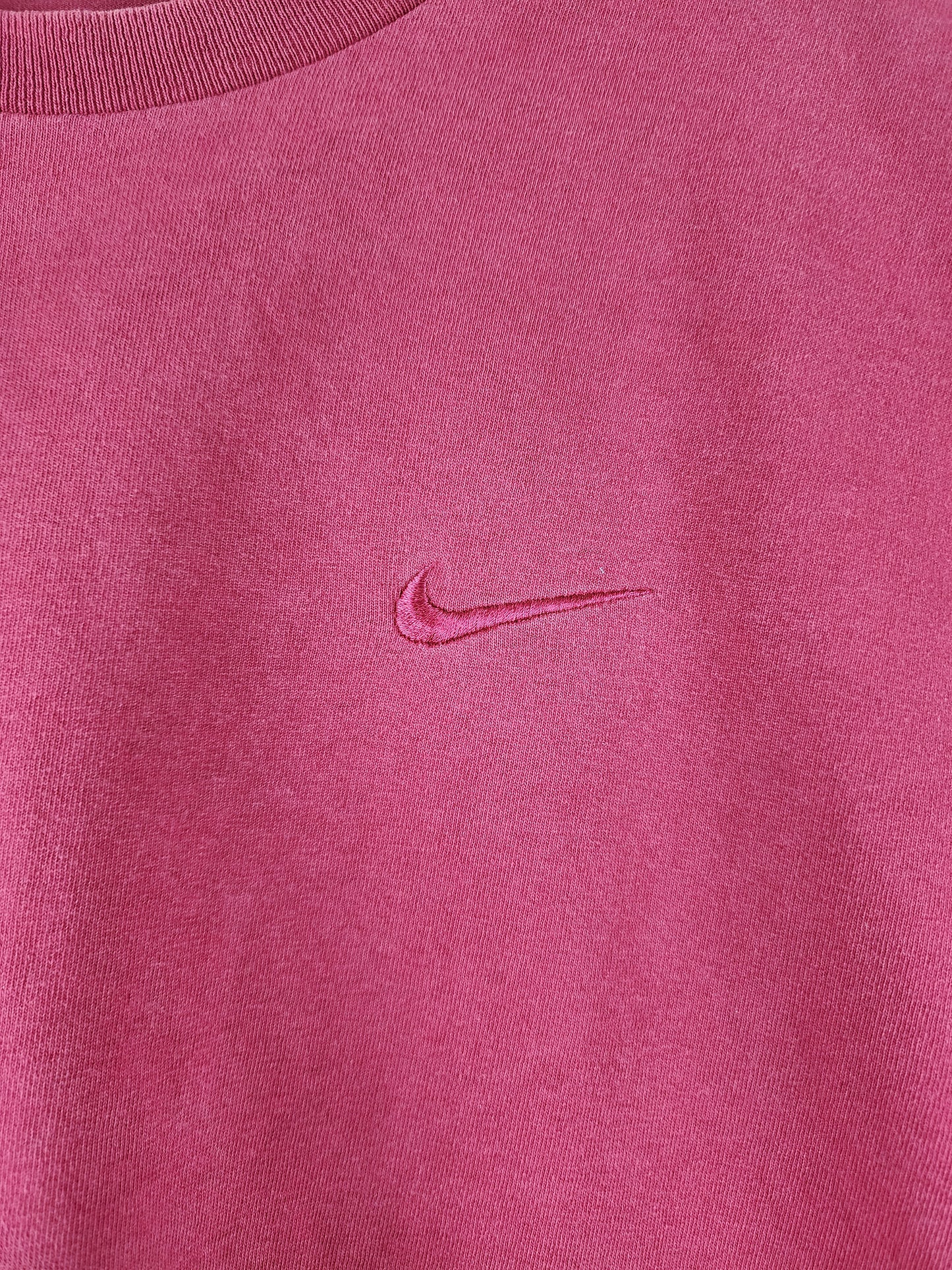 Vintage Nike Miniswoosh 90's tonal logo Made in USA Red T-shirt 