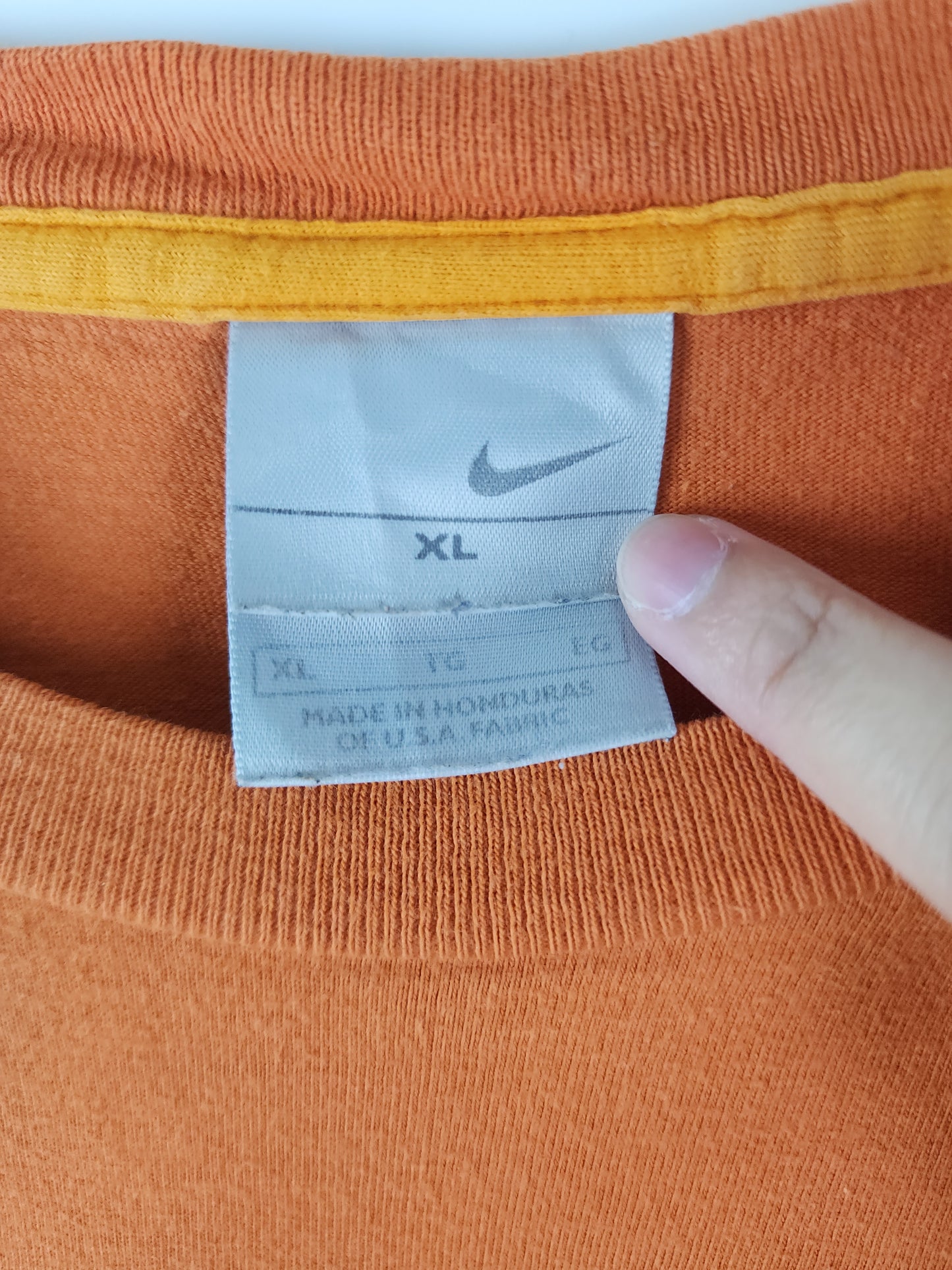 Vintage Nike Miniswoosh 00's tonal logo orange T-shirt 
