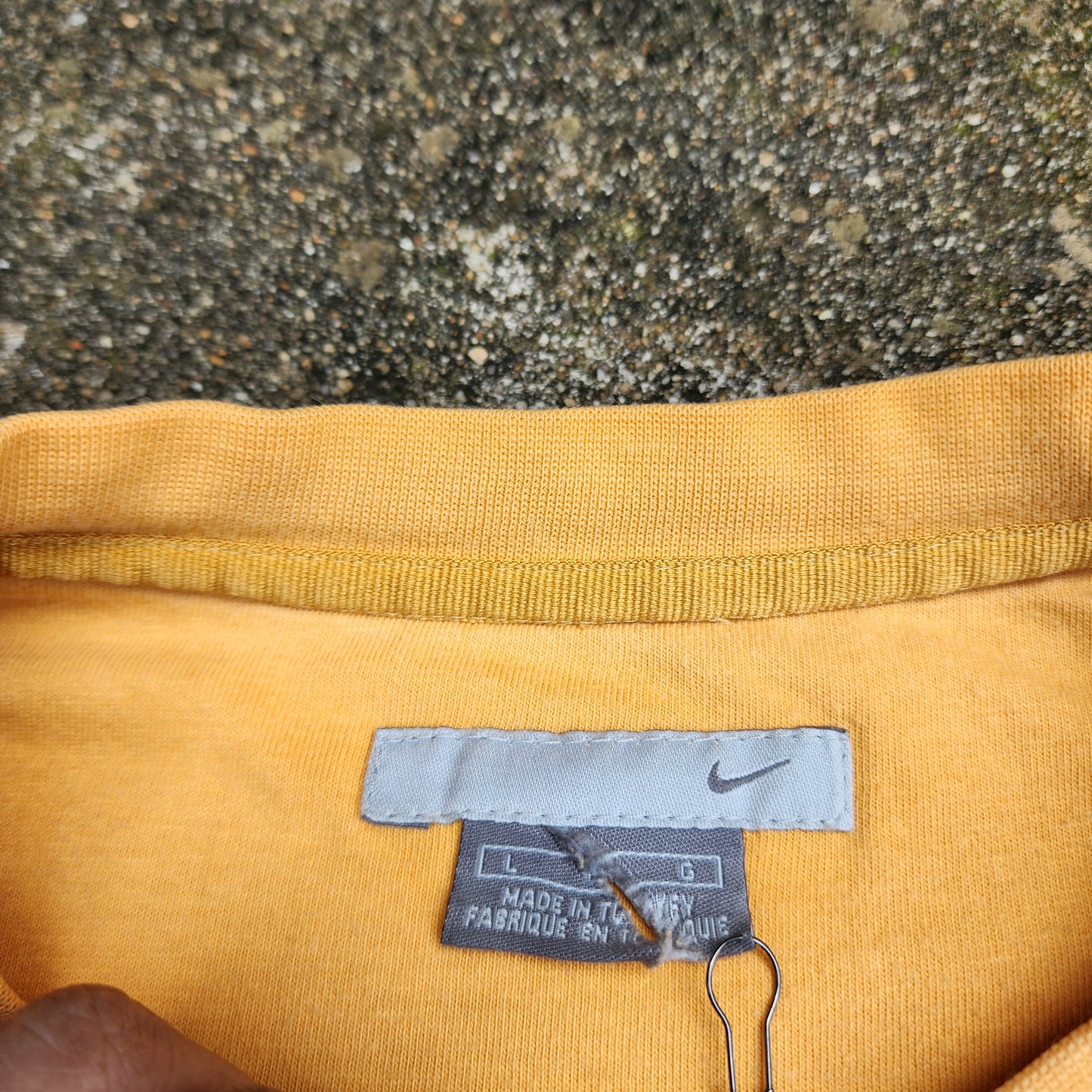 Vintage Nike Miniessential Swoosh 00's Sun Yellow Light Crewneck 