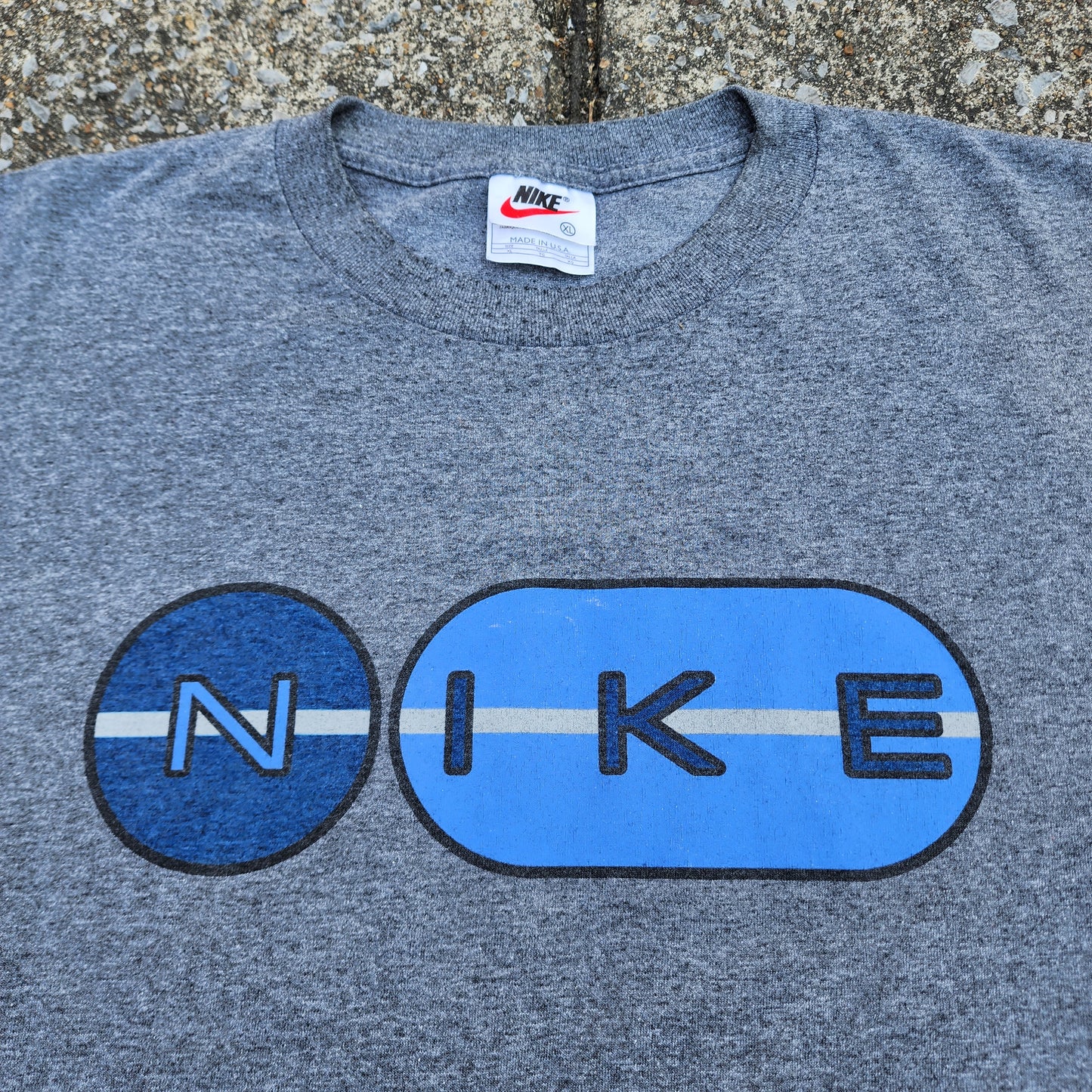 Vintage Nike Rare Spellouts Logo 90's Dark Grey LS T-shirt 