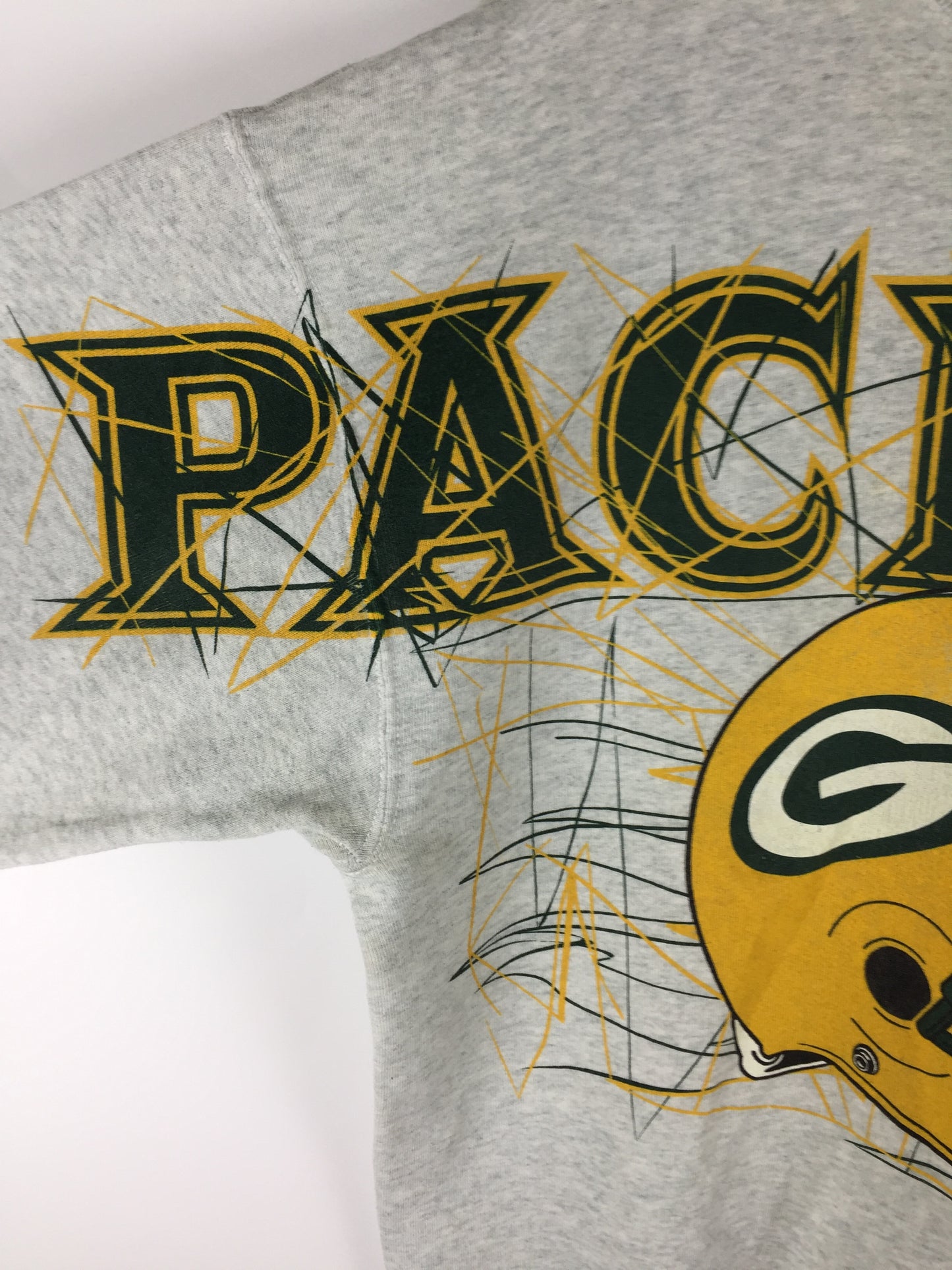 Vintage Green Bay Packers 90's Full-Print Grey Crewneck