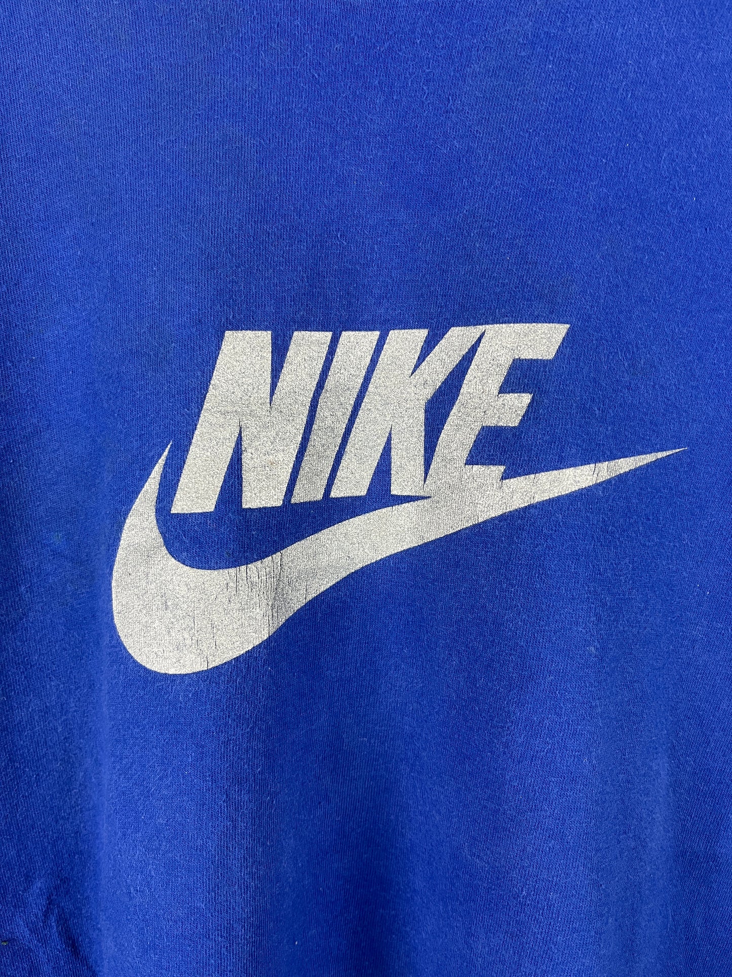 Vintage Nike 00's Big Spellouts swoosh blue T-shirt