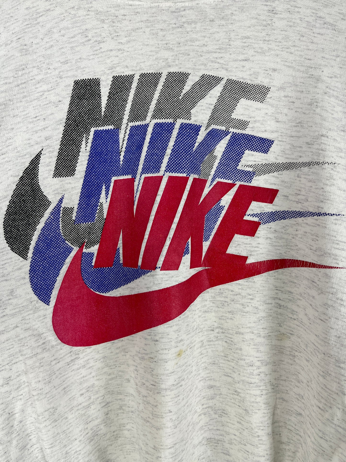 Vintage Nike Spellouts logo 90's Grey Tag  Crewneck