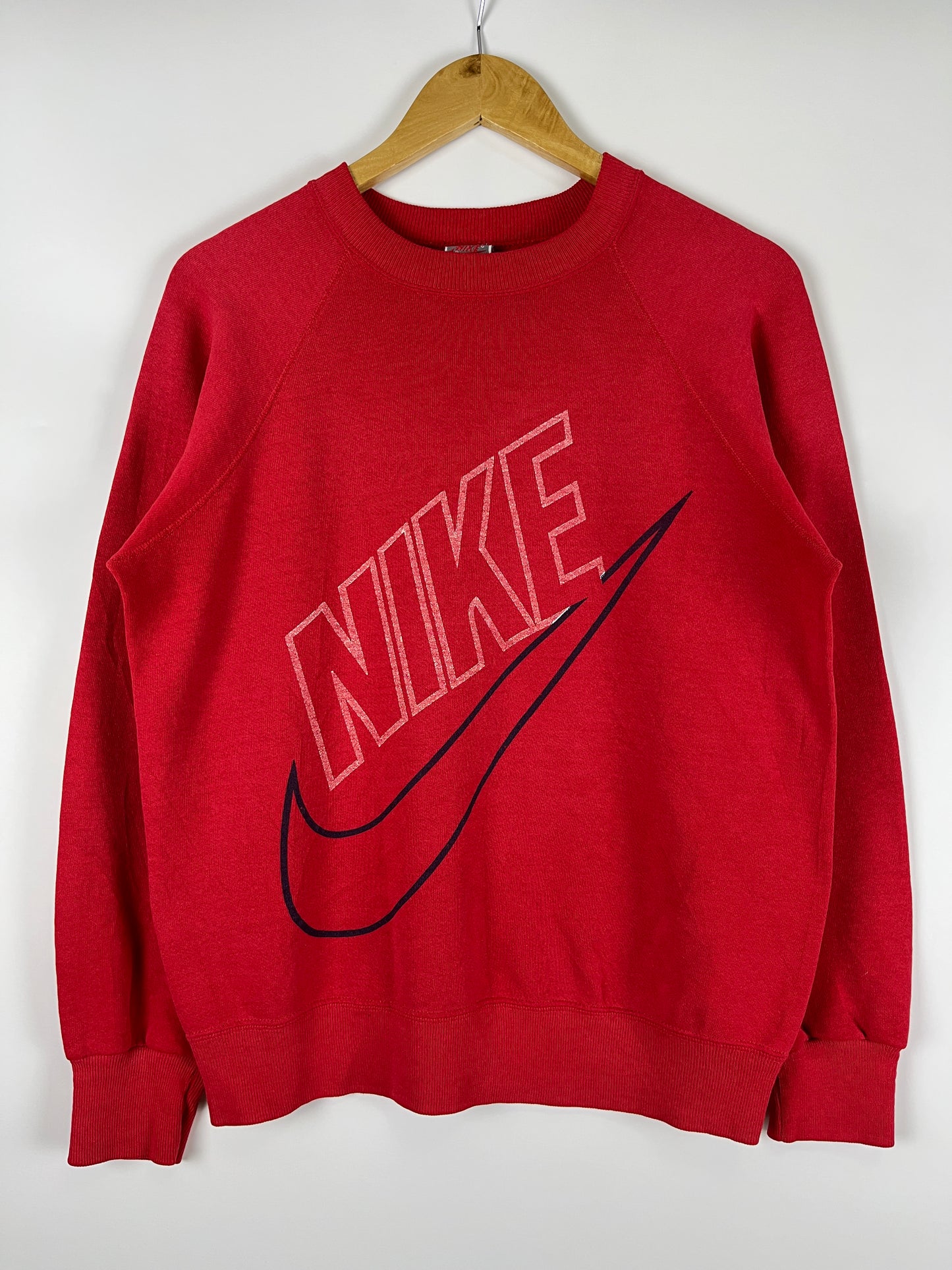 Vintage Nike 90's big spellouts swoosh red Crewneck