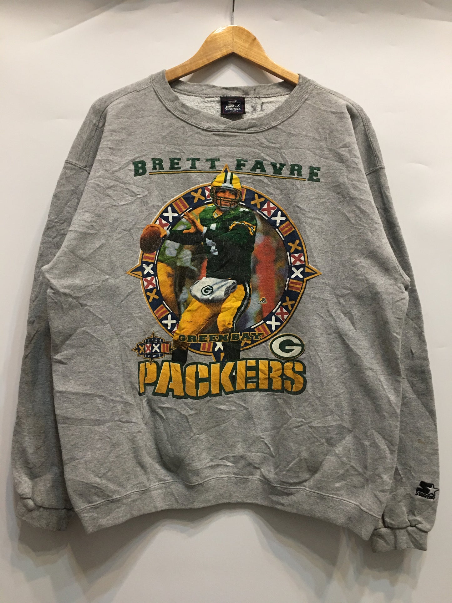 Vintage Green Bay Packers 90's "Brett Favre" Super Bowl 32nd Crewneck
