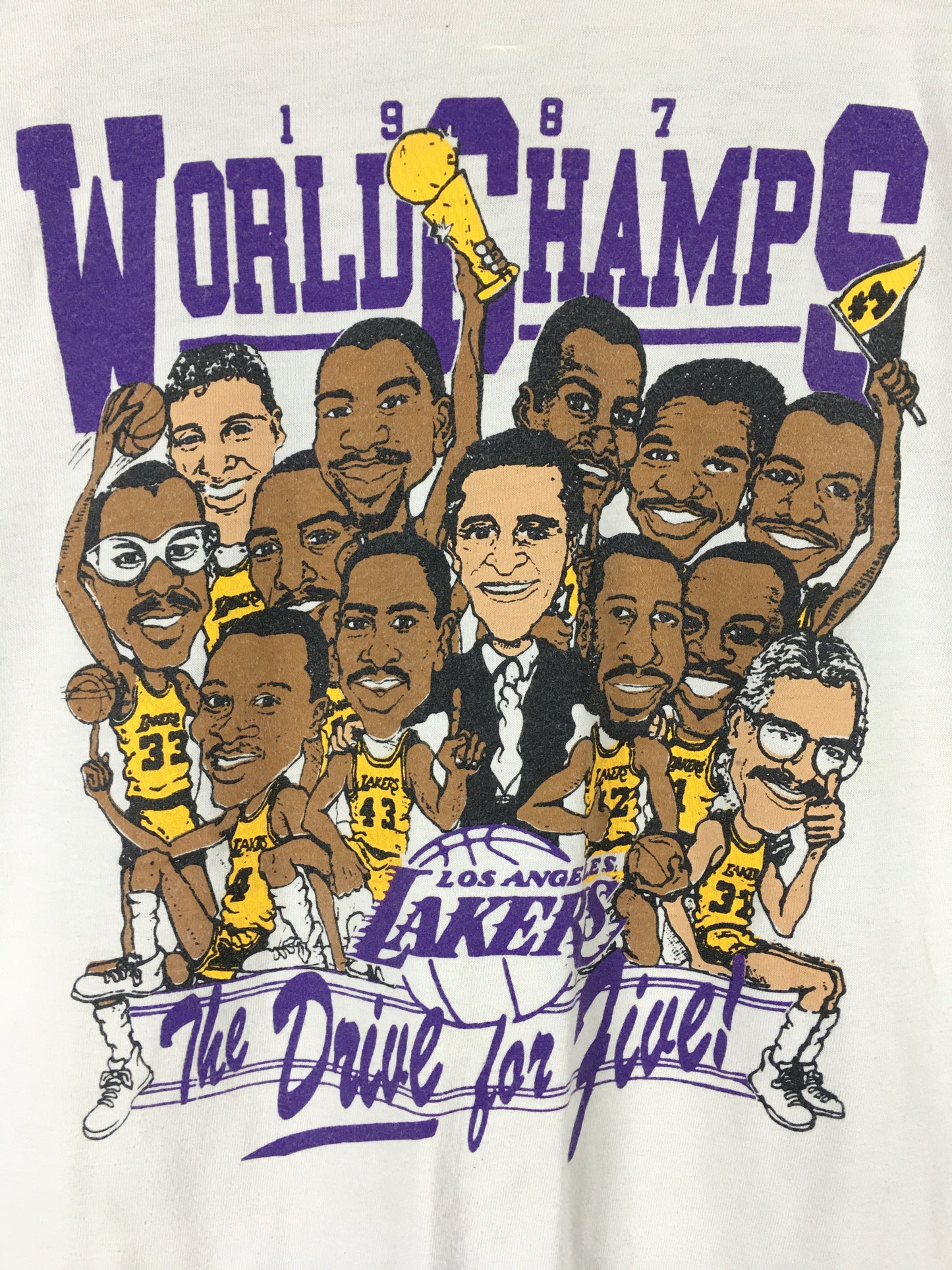 Vintage LA Lakers NBA World Champions 1987 Caricature T-shirt