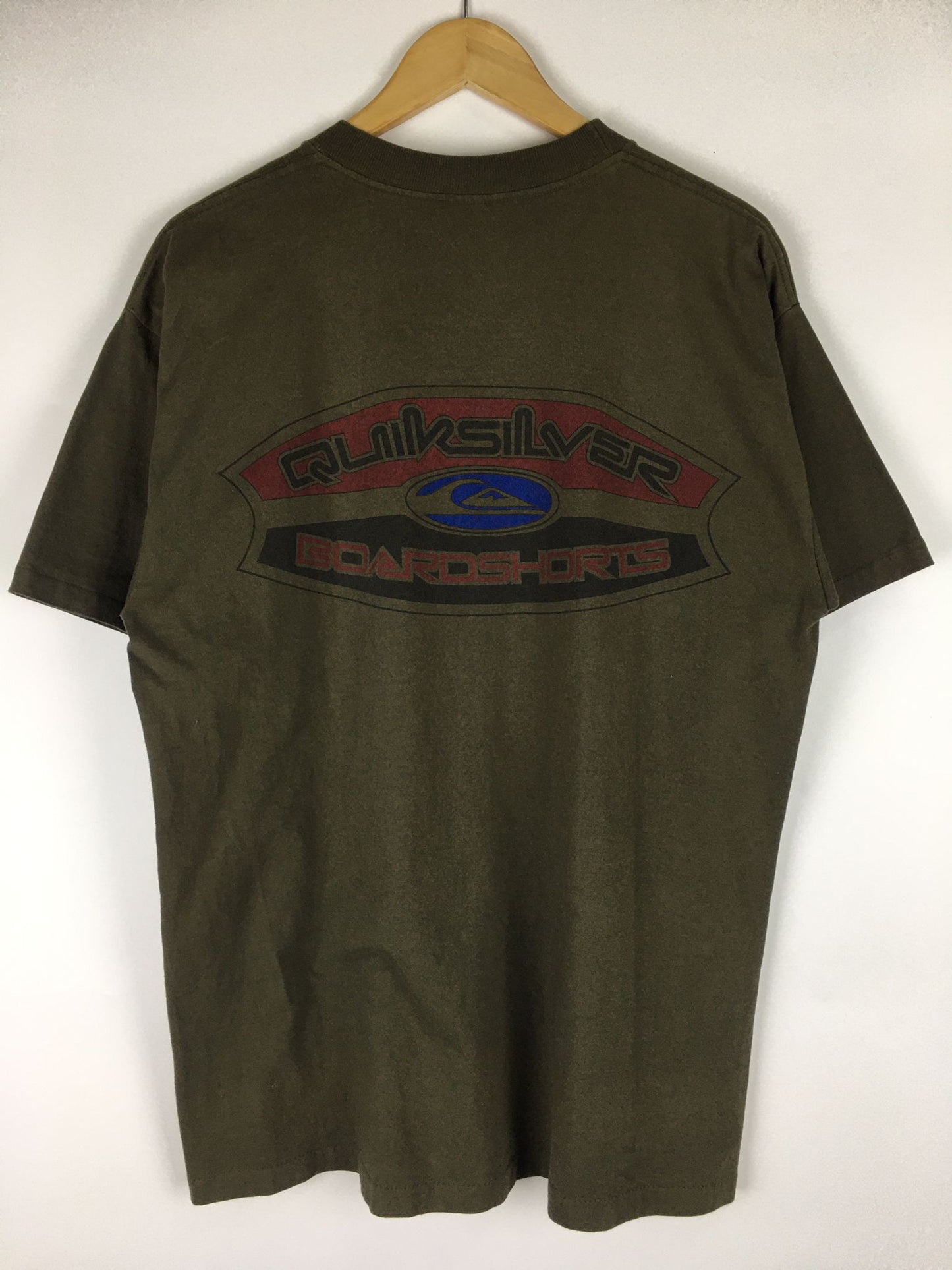 Vintage Quiksilver 90's Surfboard Dark Green T-shirt