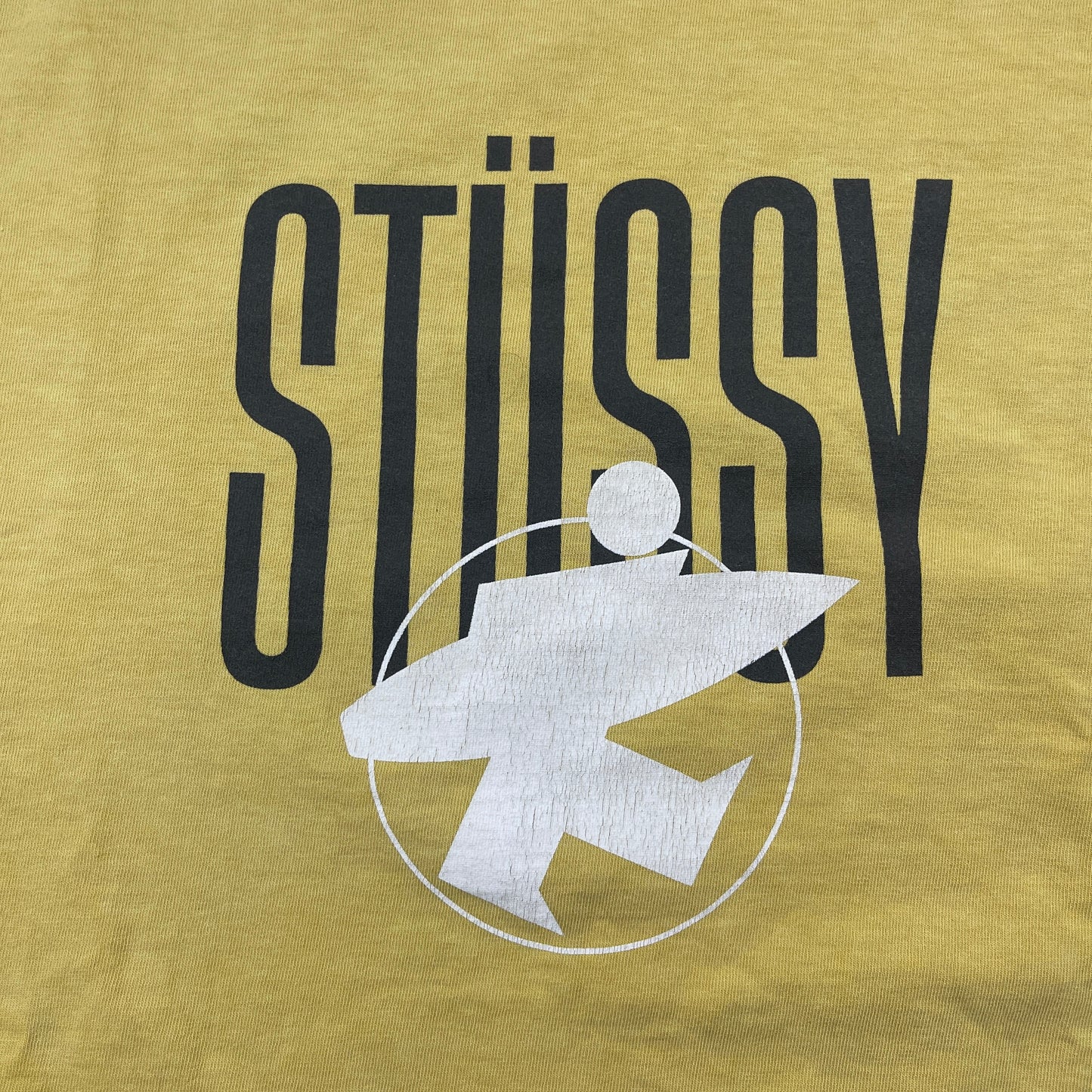 Stussy Surfman Logo yellow dyed T-shirt
