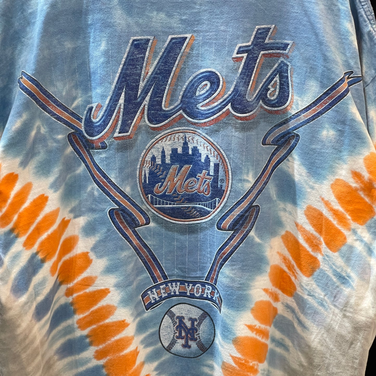 Vintage New York Mets 90's MLB Team Liquid Blue AOP T-shirt