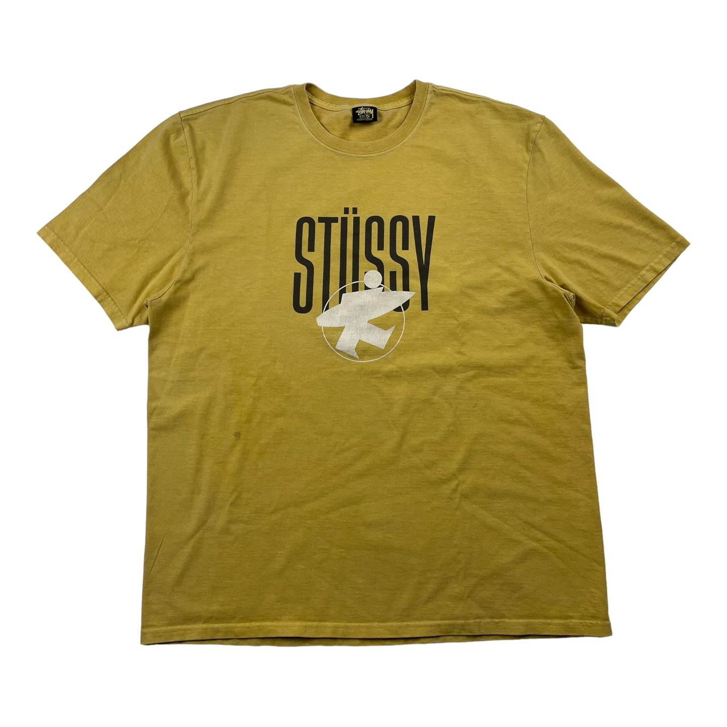 Stussy Surfman Logo yellow dyed T-shirt